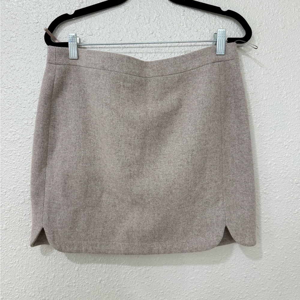 J. Crew Women's Oatmeal Wool/Viscose Lined Straight Pencil Mini Skirt Sz 6